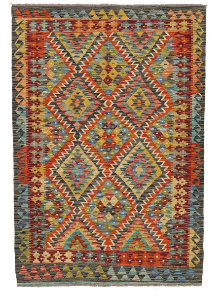 絨毯 オリエンタル キリム アフガン オールド スタイル 122X180 ダークレッド/ブラック (ウール, アフガニスタン)