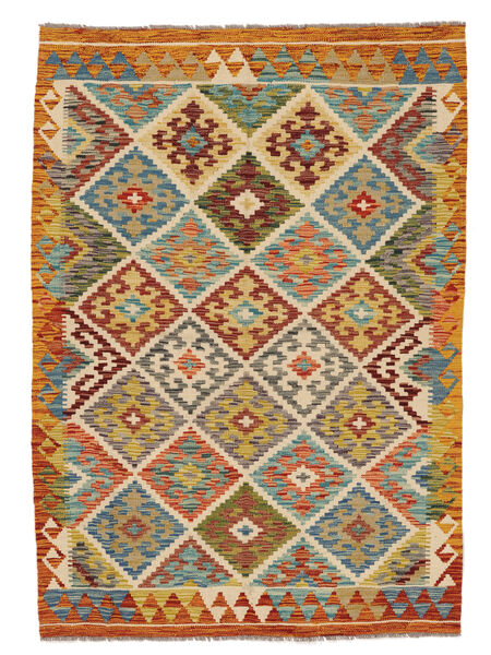 絨毯 キリム アフガン オールド スタイル 128X182 茶色/オレンジ (ウール, アフガニスタン)