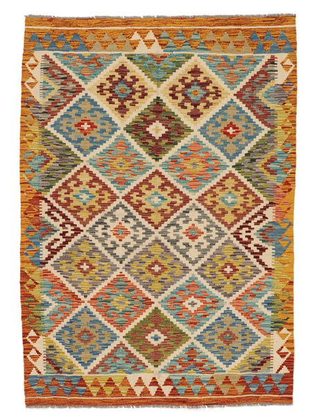 Koberec Kelim Afghán Old Style 128X182 Hnědá/Oranžová (Vlna, Afghánistán)