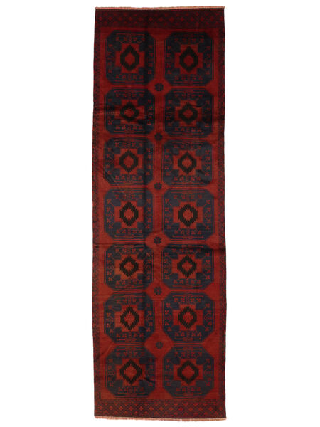  Orientalsk Beluch Teppe 130X390Løpere Svart/Mørk Rød Ull, Afghanistan Carpetvista