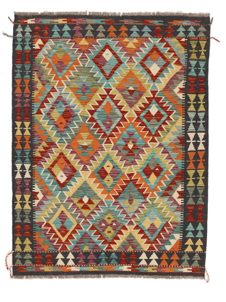 133X178 絨毯 キリム アフガン オールド スタイル オリエンタル ダークレッド/ブラック (ウール, アフガニスタン) Carpetvista