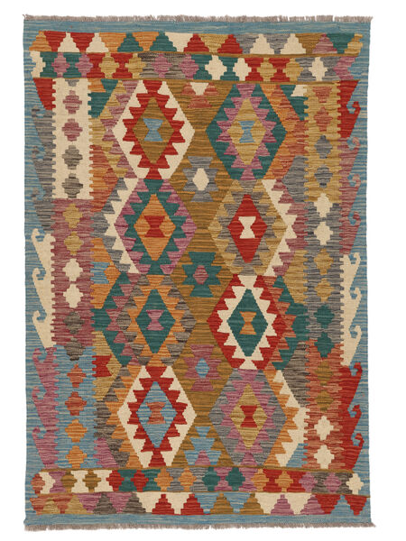 120X176 絨毯 オリエンタル キリム アフガン オールド スタイル 茶色/ダークレッド (ウール, アフガニスタン) Carpetvista