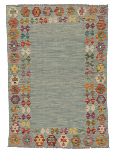  Kelim Afghan Old Style Matot 131X184 Vihreä/Ruskea Carpetvista