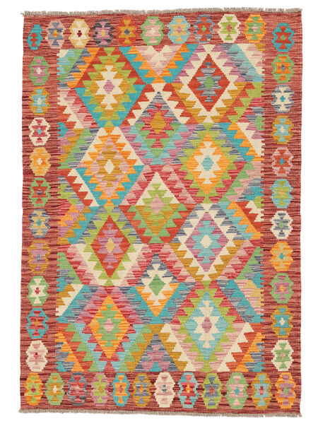 Tapis D'orient Kilim Afghan Old Style 121X173 Rouge/Vert (Laine, Afghanistan)