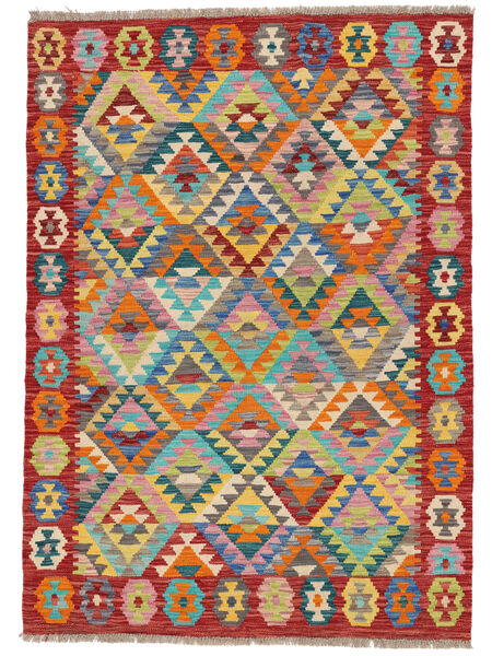 Tappeto Orientale Kilim Afghan Old Style 123X171 Rosso Scuro/Arancione (Lana, Afghanistan)