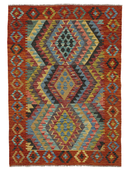 Kelim Afghan Old Stil Teppich 121X171 Dunkelrot/Braun Carpetvista