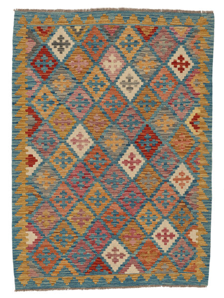 126X176 Kelim Afghan Old Stil Teppich Orientalischer Braun/Dunkelblau (Wolle, Afghanistan) Carpetvista