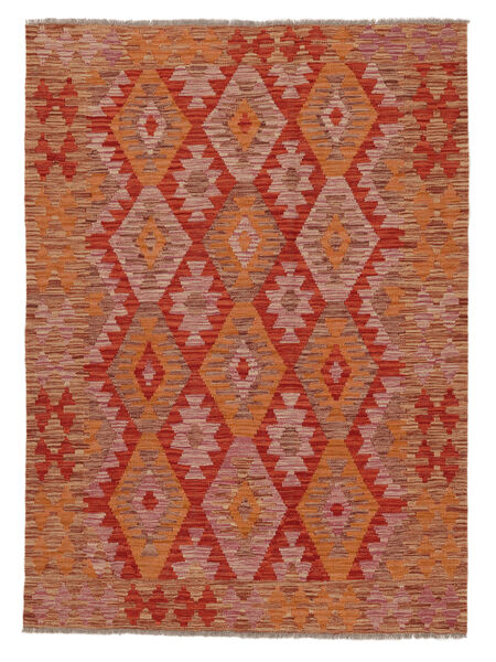 Kelim Afghan Old Style Teppe 129X176 Mørk Rød/Brun Ull, Afghanistan Carpetvista