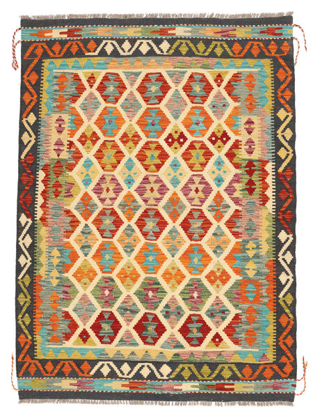  Kelim Afghan Old Style Tæppe 131X181 Orange/Sort Carpetvista