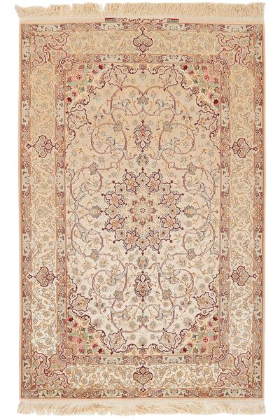Isfahan Seide Kette Teppich 107X167 Orange/Braun Wolle, Persien/Iran