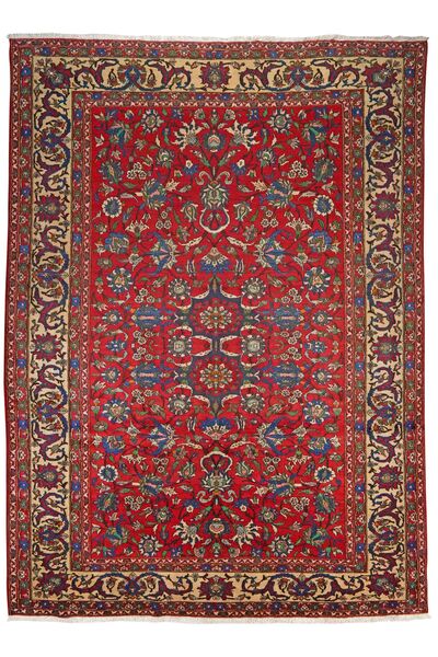 262X355 Tappeto Orientale Isfahan Ordito In Seta Rosso Scuro/Nero Grandi (Lana, Persia/Iran)