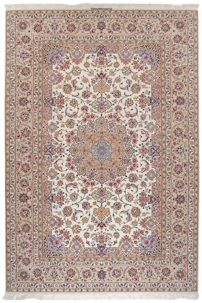  Oosters Isfahan Zijde Schering Vloerkleed 208X305 Bruin/Beige Wol, Perzië/Iran