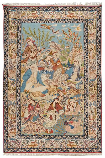  Isfahan Selyem Láncfonal 194X290 Perzsa Gyapjúszőnyeg Barna/Narancssárga