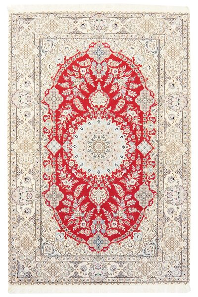  Orientalischer Nain 9La Teppich 129X193 Beige/Dunkelrot Wolle, Persien/Iran