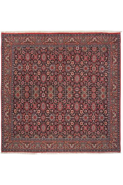 Bidjar With Silk Rug 200X202 Square Dark Red/Black Wool, Persia/Iran