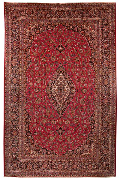 Tappeto Keshan 289X442 Rosso Scuro/Nero Grandi (Lana, Persia/Iran)