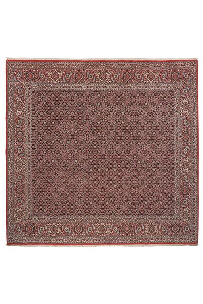  Bidjar With Silk Rug 249X257 Persian Wool Dark Red/Black Large