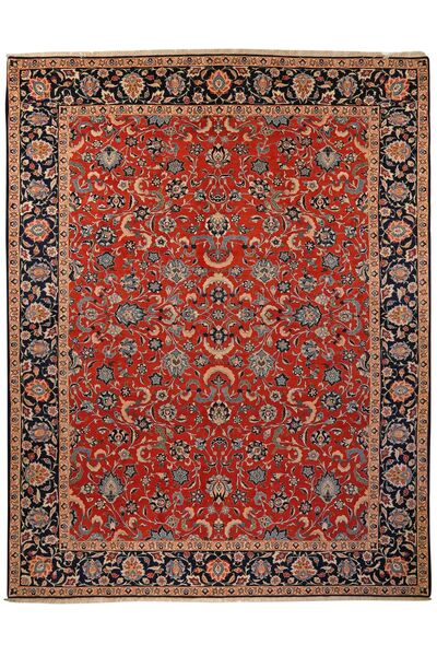  Orientalischer Bidjar Mit Seide Teppich 303X387 Dunkelrot/Braun Großer Wolle, Persien/Iran