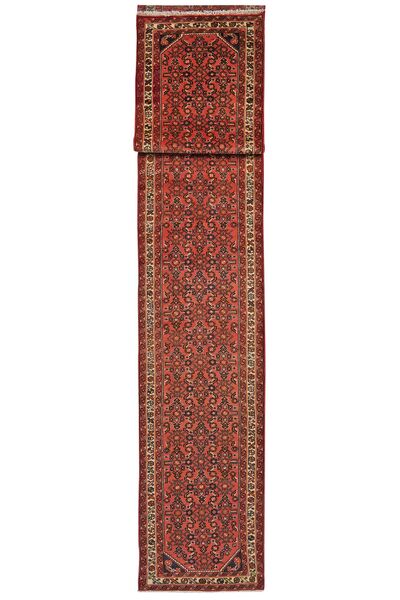 78X568 Alfombra Oriental Hosseinabad De Pasillo Rojo Oscuro/Negro (Lana, Persia/Irán)