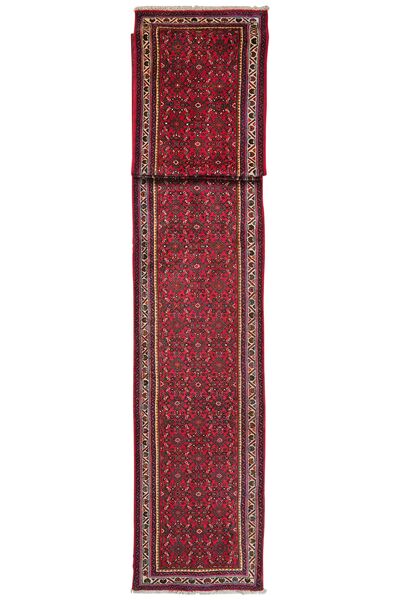  85X763 Hosseinabad Teppich Läufer Dunkelrot/Schwarz Persien/Iran