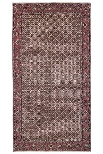 Tapete Oriental Bijar Com Seda 199X389 Vermelho Escuro/Preto (Lã, Pérsia/Irão)