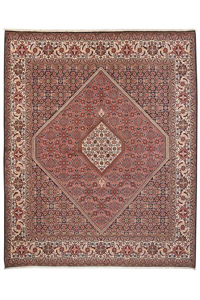  Oriental Bidjar With Silk Rug 204X246 Brown/Dark Red Wool, Persia/Iran