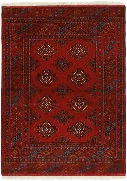 Tappeto Persiano Turkaman 106X146 Nero/Rosso Scuro (Lana, Persia/Iran)