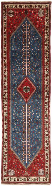 Qashqai Teppich 83X305 Läufer Schwarz/Dunkelrot Wolle, Persien/Iran