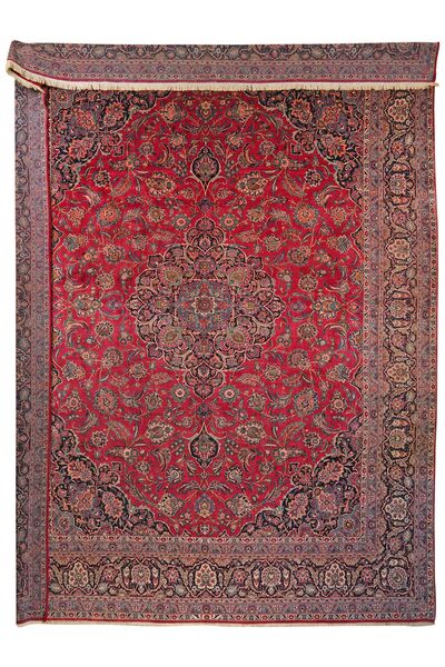 Tappeto Keshan 335X447 Rosso Scuro/Nero Grandi (Lana, Persia/Iran)