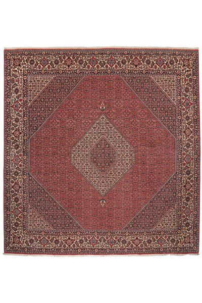  Orientalisk Bidjar Med Silke Matta 254X268 Kvadratisk Mörkröd/Svart Stor Ull, Persien/Iran
