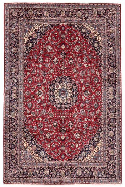 Keshan Teppich 334X462 Dunkelrot/Schwarz Großer Wolle, Persien/Iran