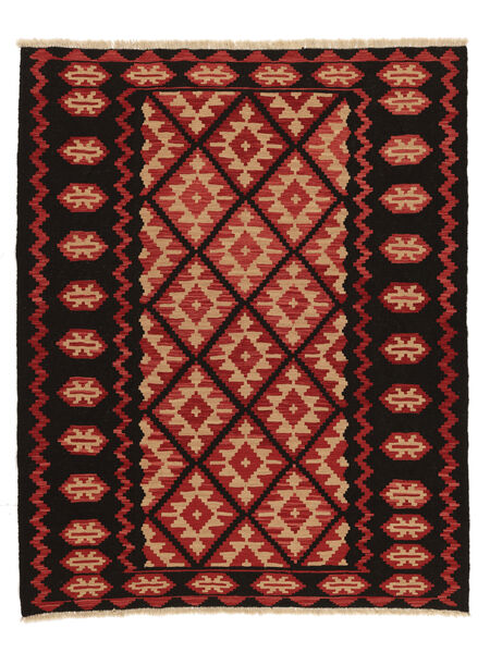 絨毯 オリエンタル キリム カシュガイ 184X234 ブラック/ダークレッド ( ペルシャ/イラン)