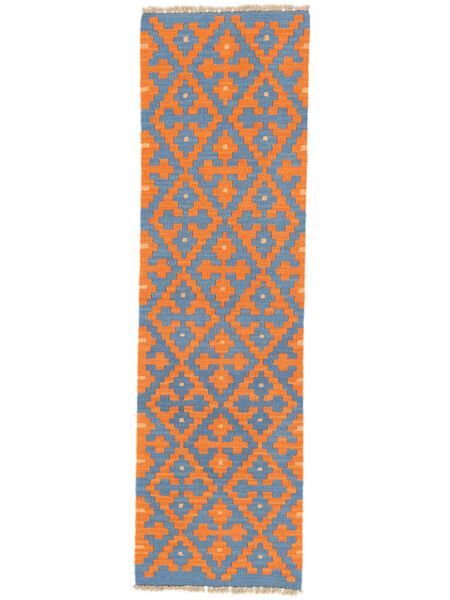 Dywan Orientalny Kilim Kaszkaj 55X189 Chodnikowy Ciemnoniebieski/Pomarańczowy ( Persja/Iran)