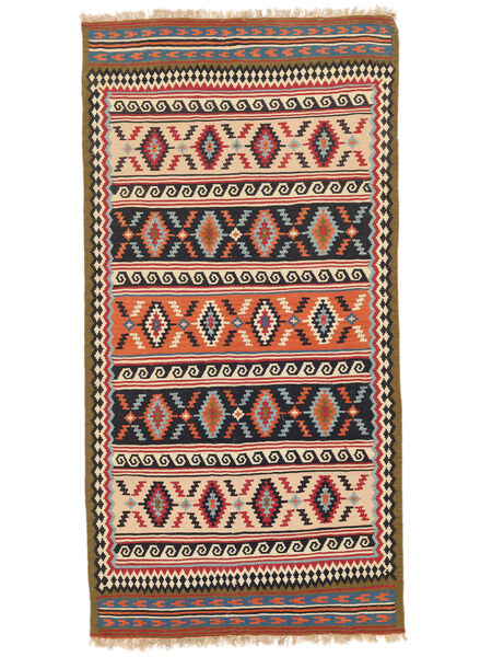 Tappeto Kilim Ghashghai 111X218 Marrone/Nero ( Persia/Iran)