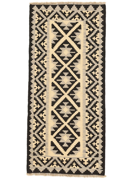 Tappeto Kilim Ghashghai 88X193 Passatoie Arancione/Nero ( Persia/Iran)