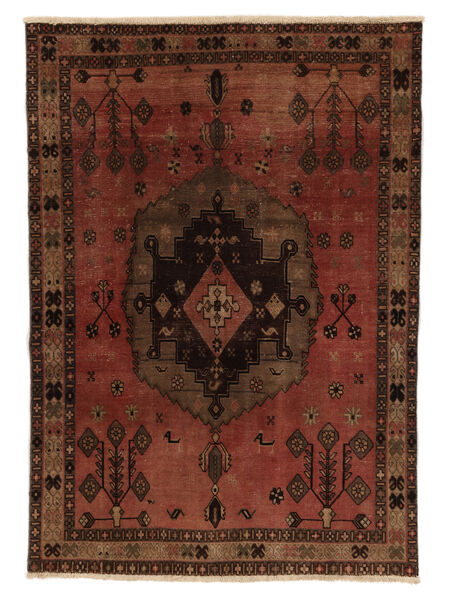 130X184 Colored Vintage Teppich Moderner Schwarz/Dunkelrot (Wolle, Persien/Iran) Carpetvista