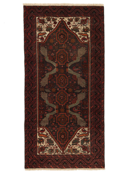  Persan Colored Vintage Covor 94X190 Negru/Dark Red Carpetvista