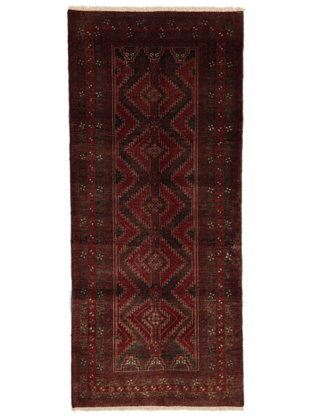 95X219 Colored Vintage Modern Hallmatta Svart/Brun (Ull, Persien/Iran) Carpetvista