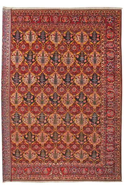 320X429 Tapete Oriental Bakhtiari Vermelho Escuro/Castanho Grande (Lã, Pérsia/Irão)