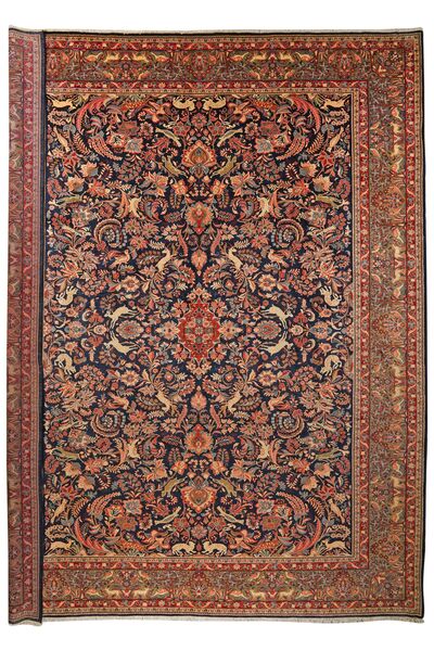 Tapete Oriental Sarouk 329X421 Vermelho Escuro/Castanho Grande (Lã, Pérsia/Irão)