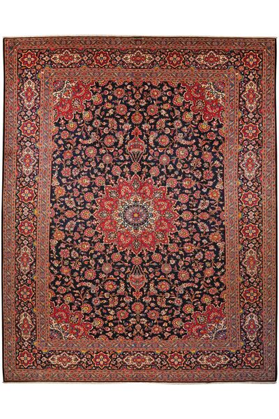 Dywan Keszan 317X399 Ciemnoczerwony/Czarny Duży (Wełna, Persja/Iran)