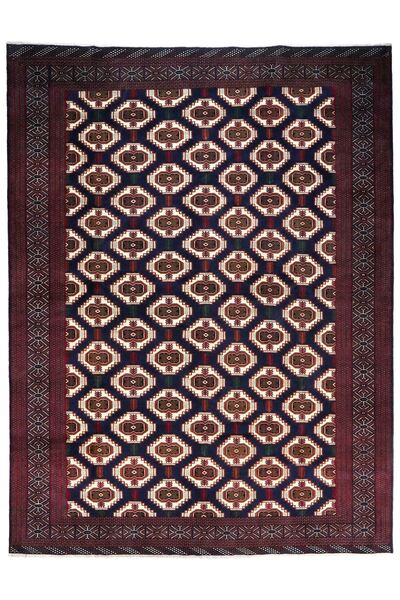  Perzisch Turkaman Vloerkleed 302X375 Zwart/Donkerrood