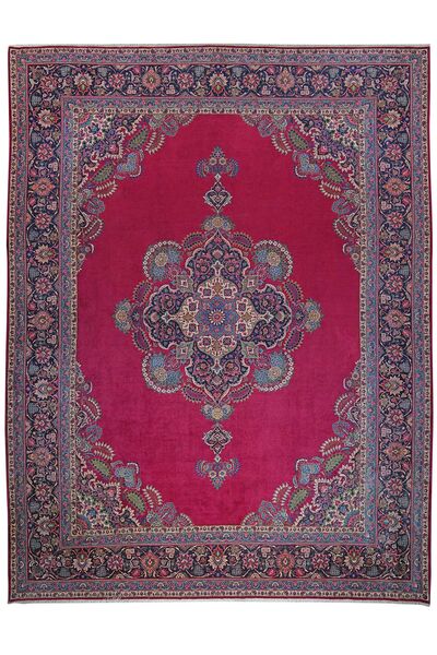 Tapete Persa Kashan 318X428 Rosa Escuro/Vermelho Escuro Grande (Lã, Pérsia/Irão)