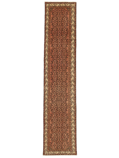 Colored Vintage Teppe 81X384Løpere Brun/Svart Ull, Persia/Iran Carpetvista