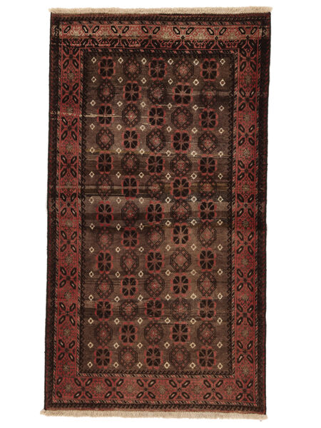  Persischer Colored Vintage Teppich 100X180 Schwarz/Dunkelrot (Wolle, Persien/Iran)
