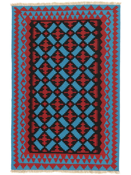 121X183 Tapis D'orient Kilim Ghashghaï Bleu Foncé/Noir ( Perse/Iran) Carpetvista