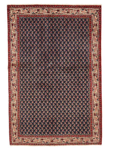  135X205 Sarough Mir Vloerkleed Zwart/Donkerrood Perzië/Iran Carpetvista