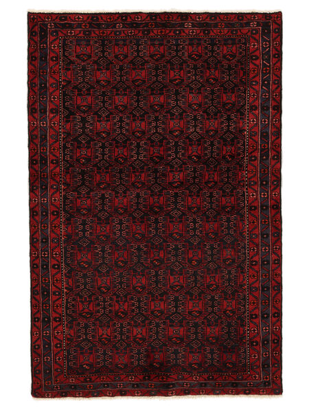 Hamadan Fine Teppe 129X198 Svart/Mørk Rød Ull, Persia/Iran Carpetvista