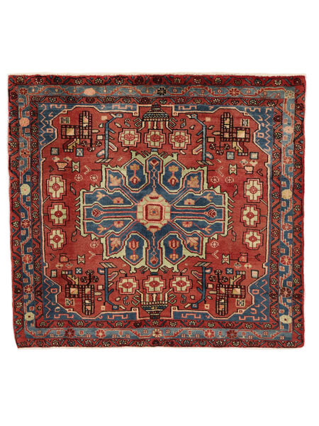  Persischer Nahavand Teppich 127X136 Quadratisch Dunkelrot/Schwarz (Wolle, Persien/Iran)