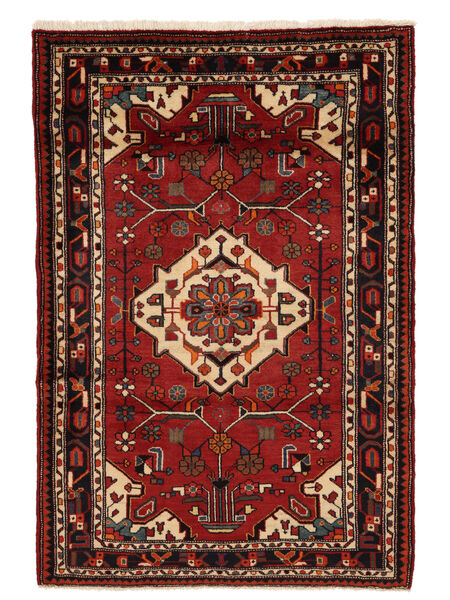 Hamadan Teppe 117X172 Svart/Mørk Rød Ull, Persia/Iran Carpetvista